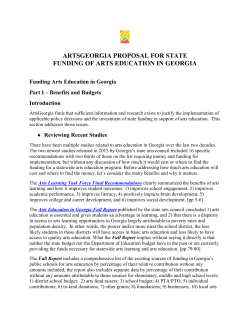 artsgeorgia proposal for state funding of arts education in georgia