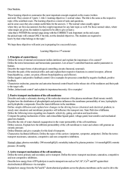 Learning objectives and topics for semifinal and final exam