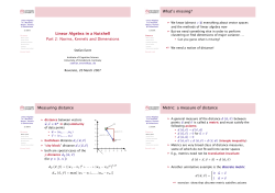 Norms, Kernels and Dimensions What`s missing?
