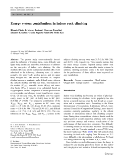 Energy system contributions in indoor rock climbing