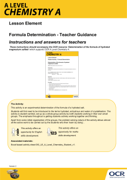 Determination of the formula of hydrated magnesium sulfate