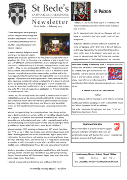 St Valentine - St Bede`s Catholic Middle School