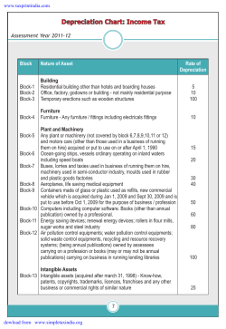 Depreciation Chart: Income Tax