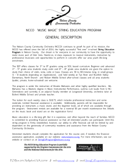 GENERAL DESCRIPTION - Nelson County Community Orchestra