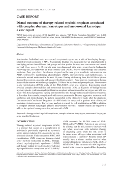 Dismal outcome of therapy-related myeloid neoplasm associated