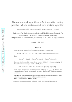 Sum of squared logarithms-An inequality relating positive definite