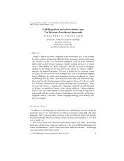 Multilingualism and ethnic stereotypes: The Tariana of