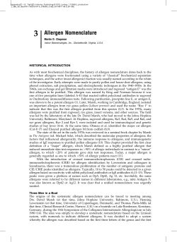 3 Allergen Nomenclature