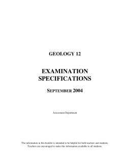 geology 12 examination specifications september 2004