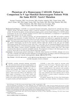Phenotype of a Homozygous CADASIL Patient in