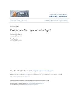 On German Verb Syntax under Age 2