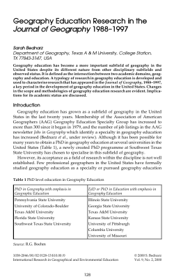 Geography Education Research in the Journal of