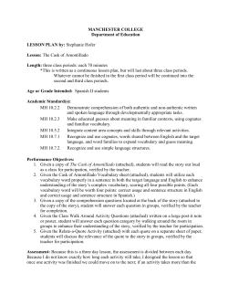 MANCHESTER COLLEGE Department of Education LESSON PLAN