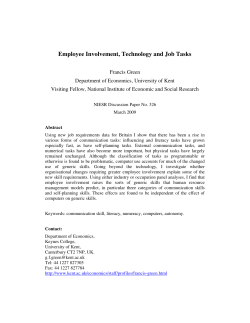Employee Involvement, Technology and Job Tasks