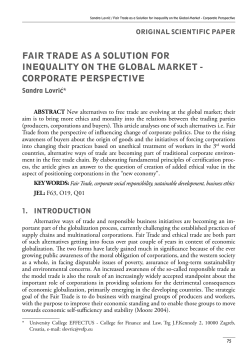 fair trade as a sOlutiOn fOr inequality On the glObal Market