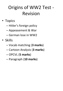 Origins of WW2 Test