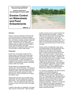 Erosion Control on Watersheds and Pond Embankments