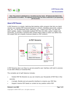 A-PDF Rename User Manual - A