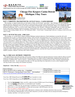 Chicago Fire Keepers Casino Detroit Michigan 3 Day Tours
