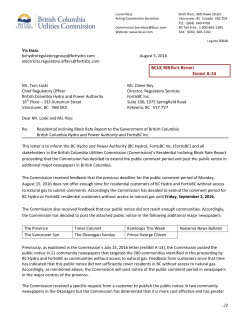 A-14 - the British Columbia Utilities Commission