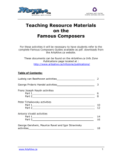 Arts Alive: Teaching Resource Materials on the Famous Composers