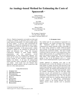 An Analogy-based Method for Estimating the Costs of Spacecraft 1,2