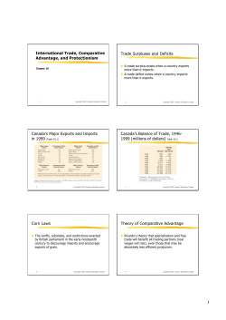 International Trade, Comparative Advantage