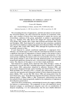 SEED DISPERSAL BY ANIMALS: A ROLE IN ANGIOSPERM
