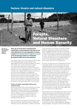 Forests, natural disasters and human security