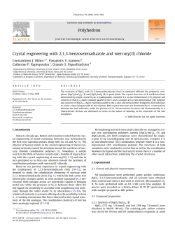 Crystal engineering with 2,1,3-benzoselenadiazole and mercury(II