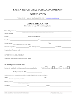 grant application - Santa Fe Natural Tobacco Company Foundation