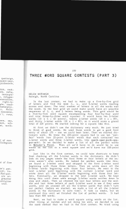 Three Word Square Contests (Part 3)