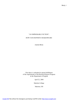 Bitely 1 "AN IMPROBABLE FICTION": HOW FANS REWRITE