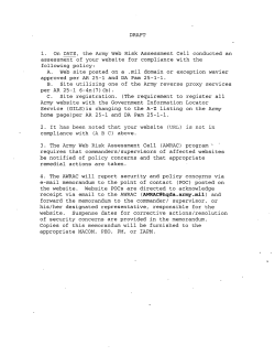 DRAFT 1. On DATE, the Army Web Risk Assessment Cell conducted