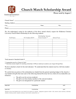 Church Match Scholarship Award - Oklahoma Christian University