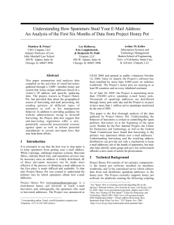 Understanding How Spammers Steal Your E-Mail