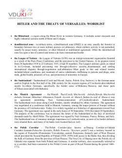 HITLER AND THE TREATY OF VERSAILLES: WORDLIST