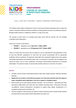 call for 2017 round 1 seed funding proposals