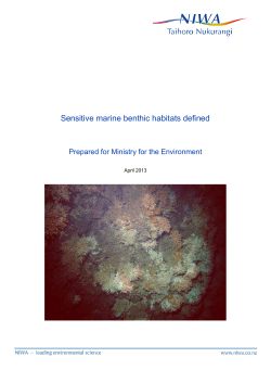 Sensitive marine benthic habitats defined
