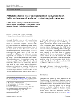 Phthalate esters in water and sediments of the Kaveri River, India