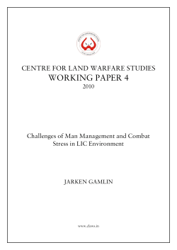 Challenges of Man Management and Combat Stress in LIC