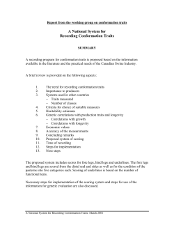 A National System for Recording Conformation Traits