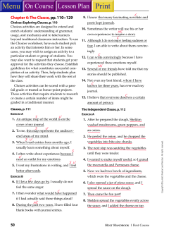 Grammar - Gr. 9 Clauses Answer Key - Olsen