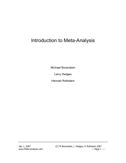 Introduction to Meta-Analysis - Comprehensive Meta