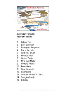 Motivation Formula: Table of Contents 1. Balloon Pop 2. Body by