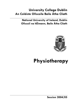 Physiotherapy - University College Dublin