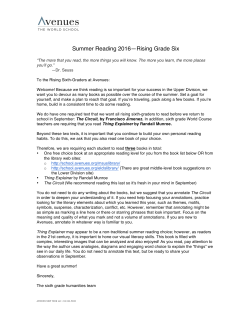Sixth grade summer reading 2016