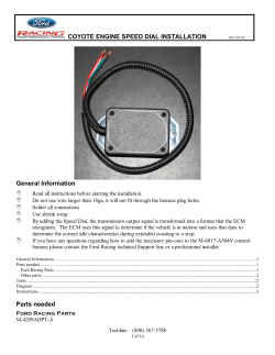 COYOTE ENGINE SPEED DIAL INSTALLATION
