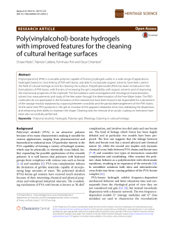 Poly(vinylalcohol)-borate hydrogels with improved features for the