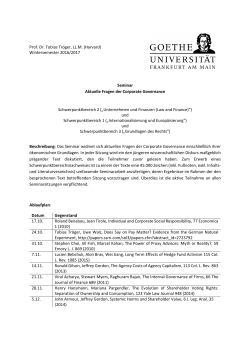 Seminar Corporate Governance 1